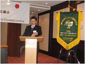 NUAL Executive Coordinator giving a speech